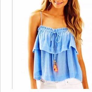 NWT Lilly Pulitzer Mays top XS summer seersucker